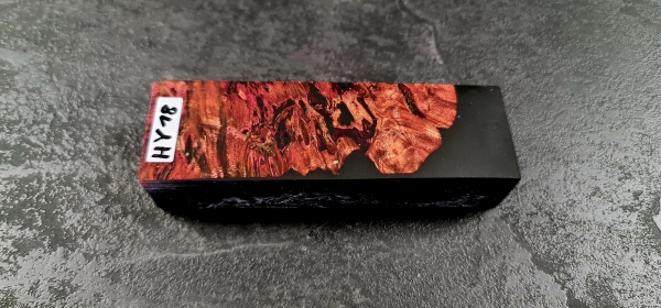 Hybrid wood (HY18) red/orange stabilized burl poplar 
